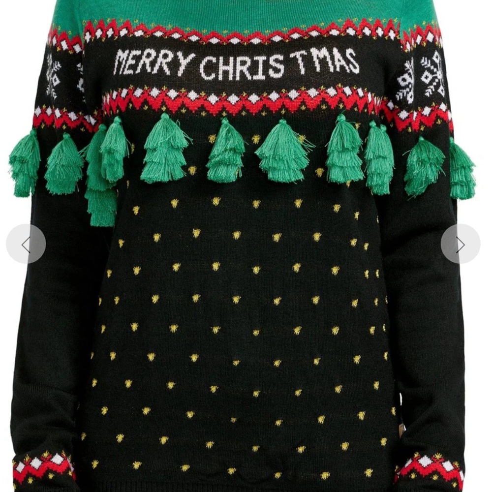 TIPSY ELVES  WOMEN'S CHRISTMAS TREE TASSEL UGLY CHRISTMAS SWEATER SIZE 3x